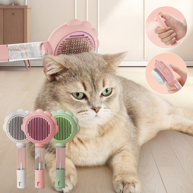 2 in 1 Self Cleaning Dog Brush Comb with Spray Pets Grooming Hair Remover Combs Brush Floating Hair Pet Grooming Brush Pet Products