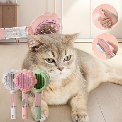 2 in 1 Self Cleaning Dog Brush Comb with Spray Pets Grooming Hair Remover Combs Brush Floating Hair Pet Grooming Brush Pet Products