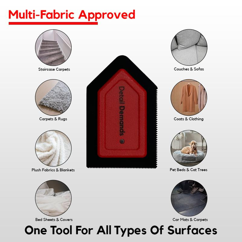 Detail Demands Mini Pet Hair Remover for Furniture, Couch, Car Mat and Carpet Scraper- Effective Lint Remover, Lint Brush, Dog and Cat Hair Remover, Reusable Pet Furremover and Pet Hair Removal Tool