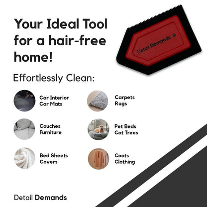 Detail Demands Mini Pet Hair Remover for Furniture, Couch, Car Mat and Carpet Scraper- Effective Lint Remover, Lint Brush, Dog and Cat Hair Remover, Reusable Pet Furremover and Pet Hair Removal Tool