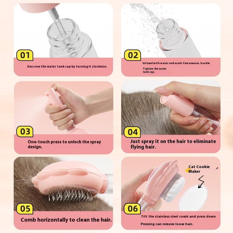 2 in 1 Self Cleaning Dog Brush Comb with Spray Pets Grooming Hair Remover Combs Brush Floating Hair Pet Grooming Brush Pet Products