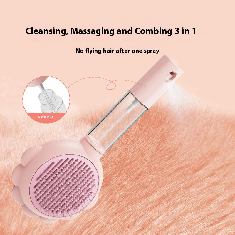 2 in 1 Self Cleaning Dog Brush Comb with Spray Pets Grooming Hair Remover Combs Brush Floating Hair Pet Grooming Brush Pet Products